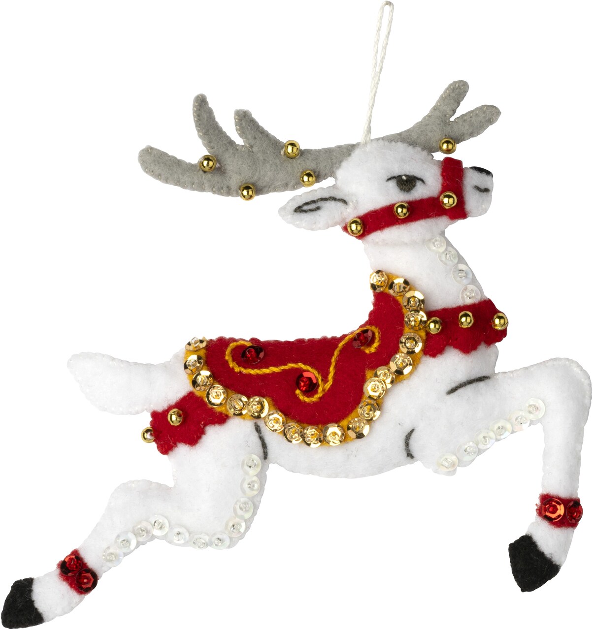 Bucilla Felt Ornaments Applique Kit Set Of 6-Festive Reindeer